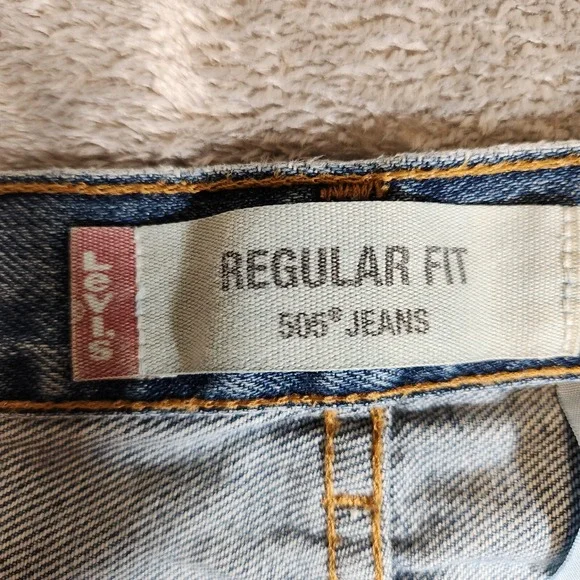 Vintage Levi's Jeans 505‎ Men's 34X31 (Tag 36X32) Blue Regular Straight Cotton - Picture 7 of 14